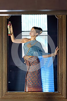 Portrait Thai model in Thai period costume