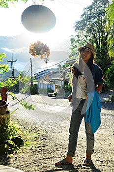 Portrait Thai woman in morning time at at Phang-nga Thailand