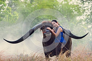 Portrait of Thai young woman farmer
