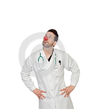 Portrait Of Thoughtful Clown Doctor