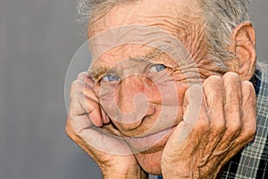 Portrait of a thoughtful elderly man