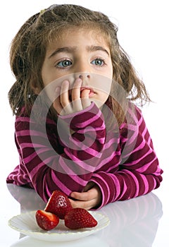 Portrait thoughtful little girl