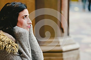 Portrait of thoughtful mature woman with doubts