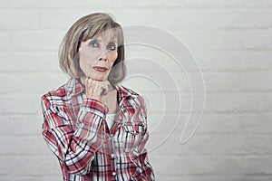 Portrait of thoughtful Senior woman