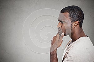 Portrait thoughtful young man