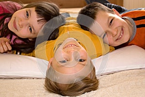 Portrait of Three Happy Kids