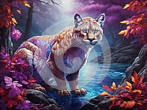 portrait of a tiger in fantasy world, ai generated