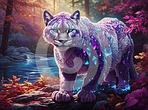 portrait of a tiger in fantasy world, ai generated