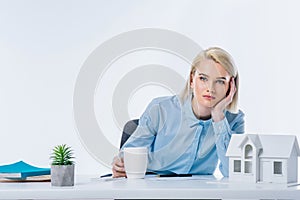 portrait of tired real estate agent