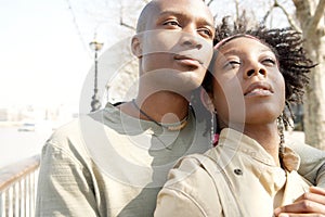 Portrait of tourist couple in London.