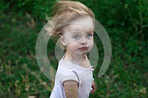 Portrait tousled little girl