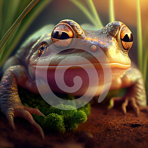portrait of tree frog.
