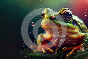 portrait of tree frog macro.