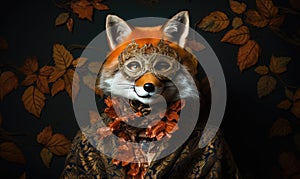 The portrait of the trickster in the fox mask emanates a sense of slyness and cunning