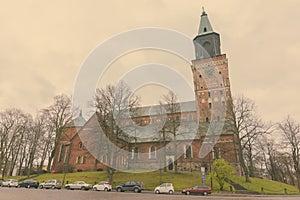 Portrait of Turku Cathedral Church in Finland