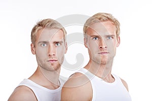 Portrait of twin brothers