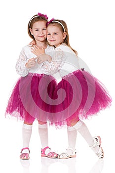 Portrait of twin girls