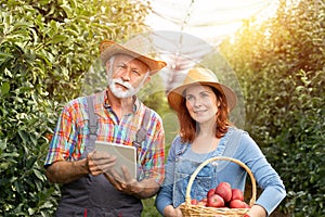 Portrait of two fruit grower
