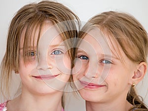 Portrait of the two girl child