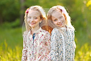 Portrait of two little girls