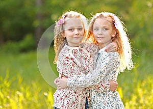 Portrait of two little girls