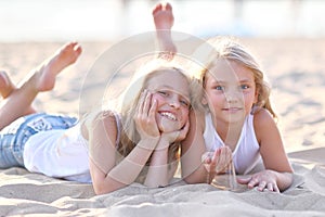 Portrait of two little girls