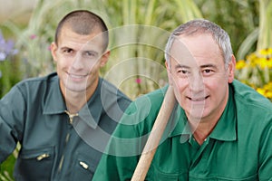 Portrait two male gardeners