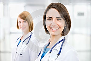 Portrait of two successful female doctors