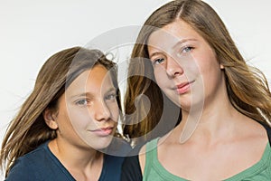 Portrait of two teenage girls