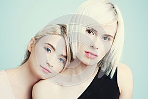 Portrait of two transgender girls