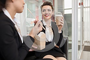 Office Workers Eating Chinese