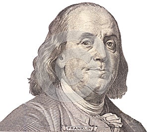 Portrait of U.S. president Benjamin Franklin