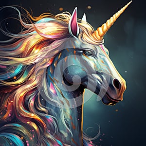 Portrait of unicorn pegasus illustration art
