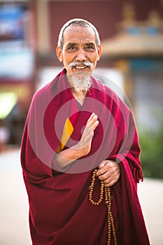 Portrait of unidentified monk circle Boudhanath.