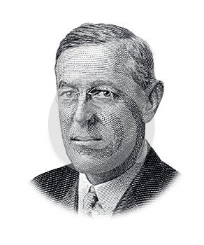 Portrait of USA President Thomas Woodrow Wilson