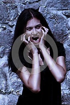 Portrait vampire at a moonlight