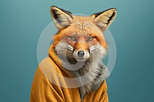 portrait of a very angry furious fox, created with Generative AI technology