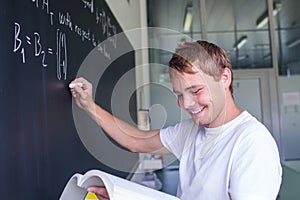 Portrait of a very happy young, male college student