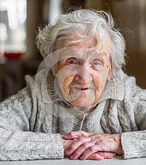 Portrait of a very old woman. photo