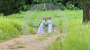 Portrait of Vietnamese girl traditional dress