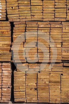 Portrait view of lumber for building home materials