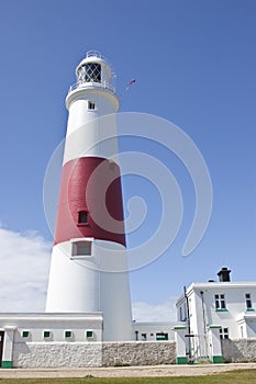 Portrait view of portland bill lighthouse