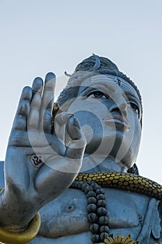 Portrait view of the second tallest Lord Shiva statue in the world located at Murdeshwar, Karnataka, India