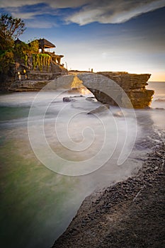 Portrait View of Tanah Lot on Sea, Bali, Indonesia