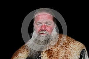 Portrait of a Viking warrior with a long beard