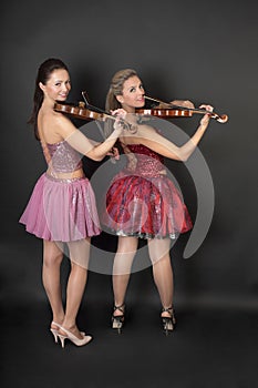 Portrait of a violin duet