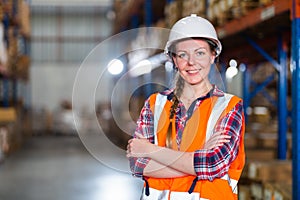 Portrait of a warehouse worker standing in a distribution center