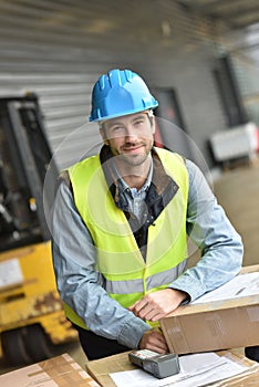 Portrait of warehouseman at work photo