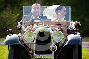 Portrait of wedding couple