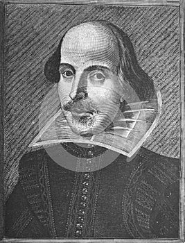 Portrait of William Shakespeare, an English poet, playwright, and actor, widely regarded as the greatest writer in the English photo